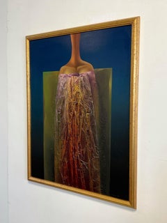 Josef Istler Abstract Surrealist Figure Oil Painting 1979