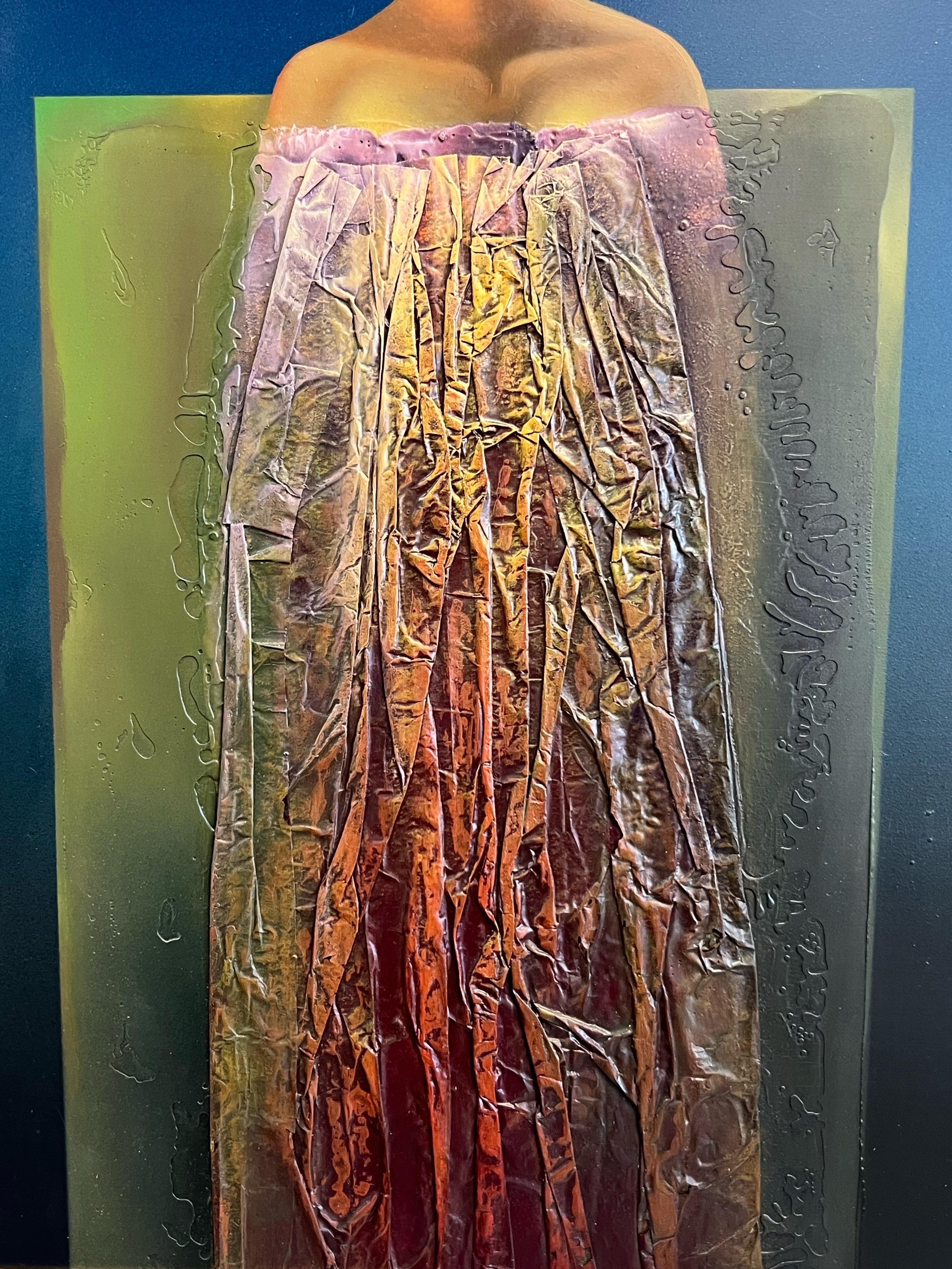 Czech Josef Istler Abstract Surrealist Figure Oil Painting 1979