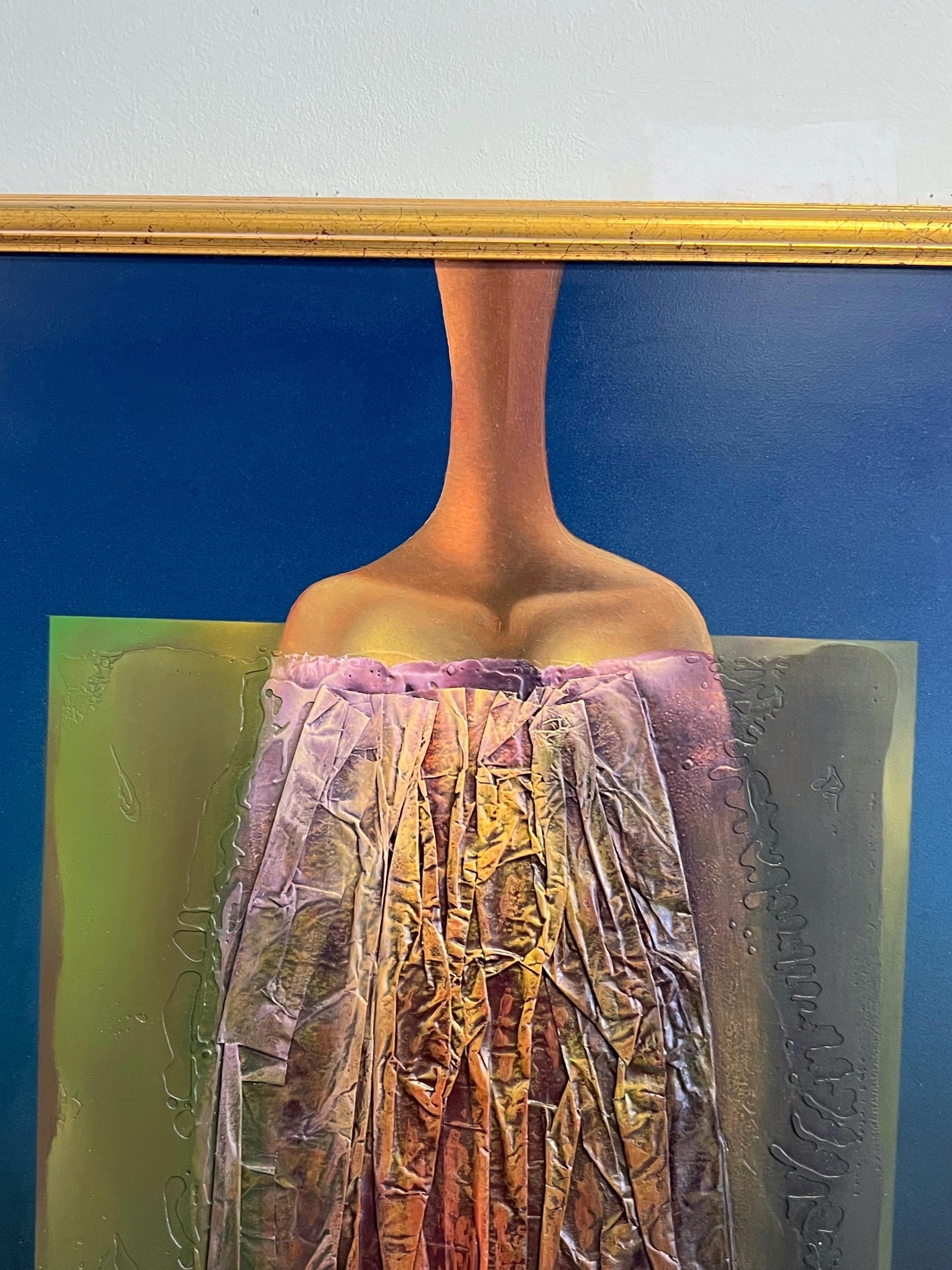 Josef Istler Abstract Surrealist Figure Oil Painting 1979 In Good Condition In Miami, FL