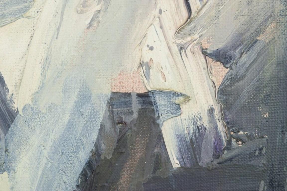 Josef José, gelisteter französischer Künstler. Öl auf Leinwand. Schneebedeckte Berglandschaft im Zustand „Hervorragend“ im Angebot in Copenhagen, DK