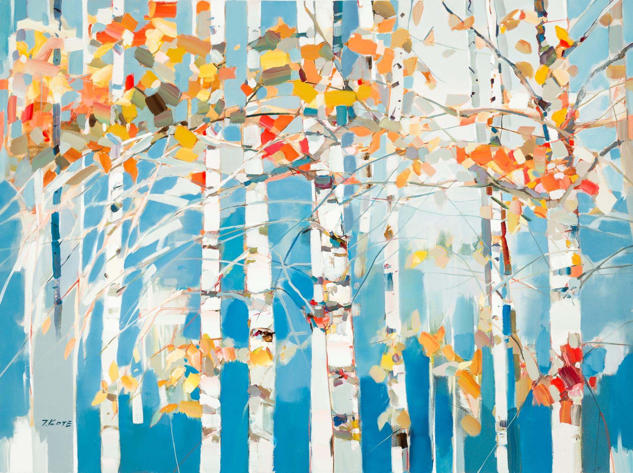 Trees In The Breeze - Painting by Josef Kote