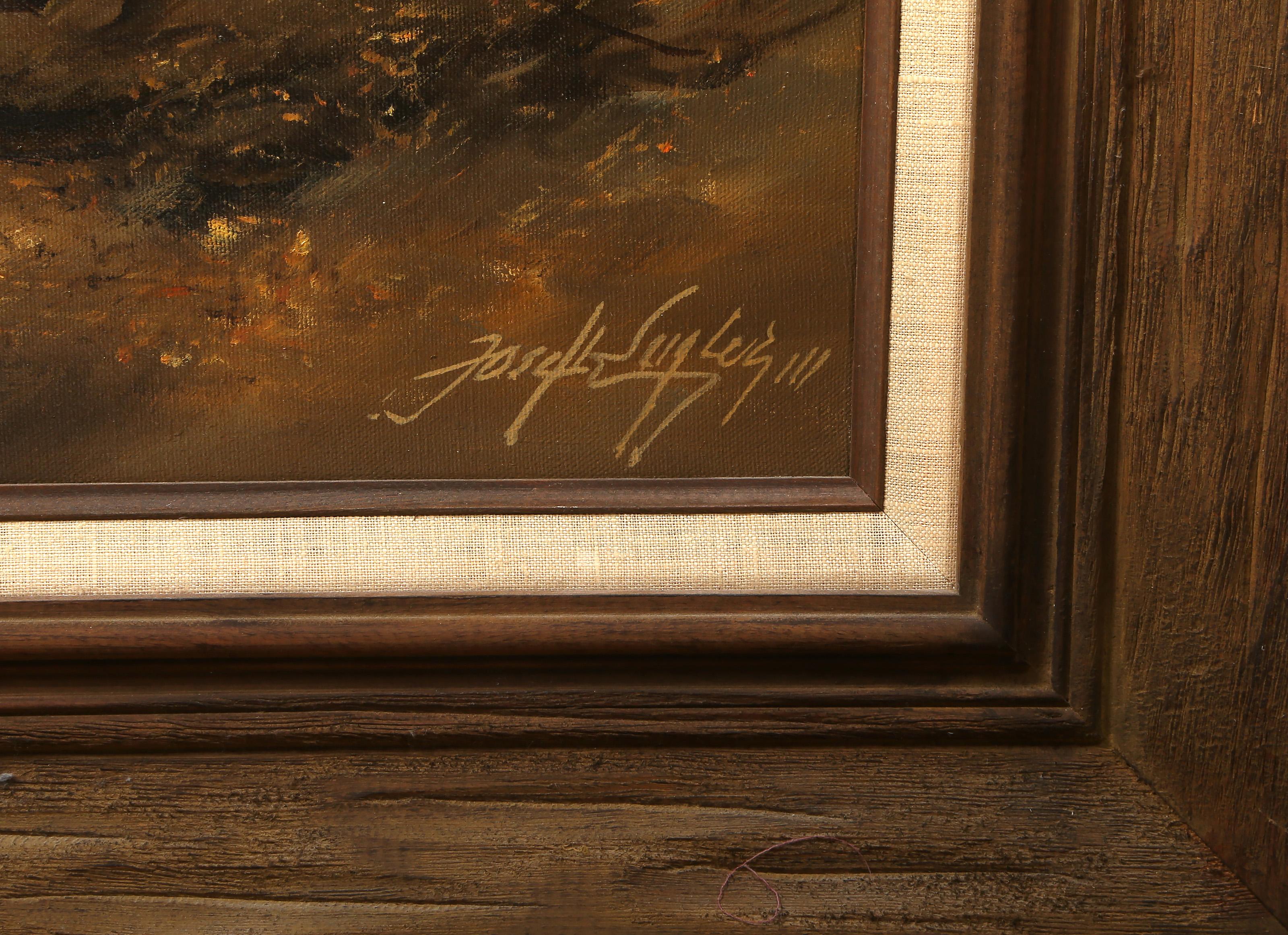 Bosco, Pittura romantica olio su tela di Josef Kugler in vendita 2