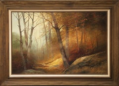 Woodlands, Romantic Oil on Canvas Painting by Josef Kugler