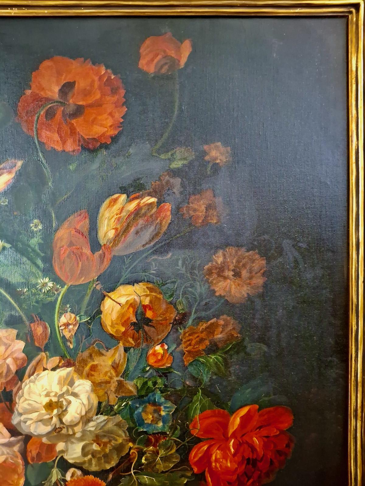 Attributed to Josef Lauer, Still Life with Roses, Tulips, Apples and Butterflies For Sale 2