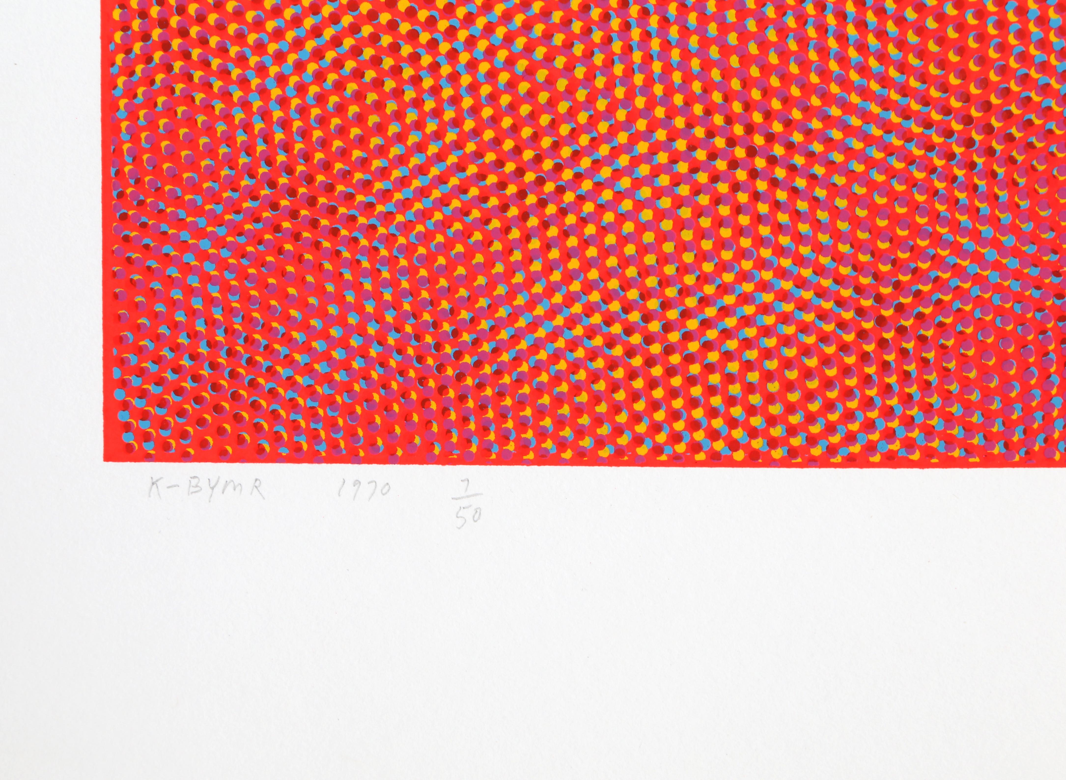 Orange, OP Art Screenprint by Josef Levi For Sale 2