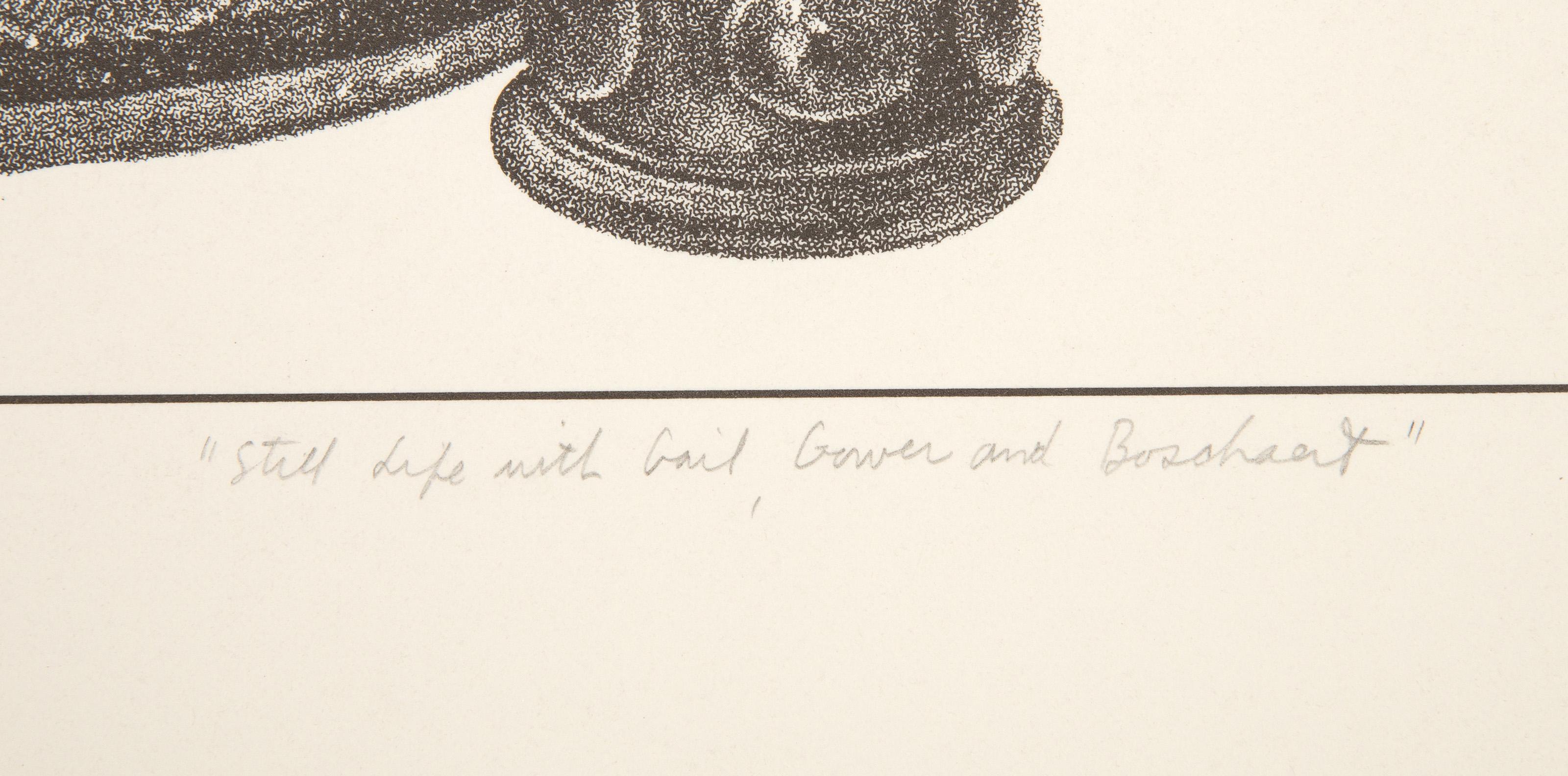 Still Life with Gail, Gower, and Bosschaert, Pop Art Screenprint by Josef Levi For Sale 3