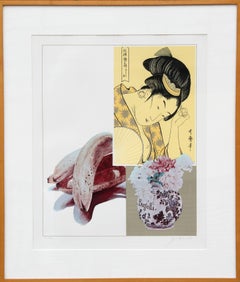 Utamaro and Banana, POP Art Silkscreen by Josef Levi