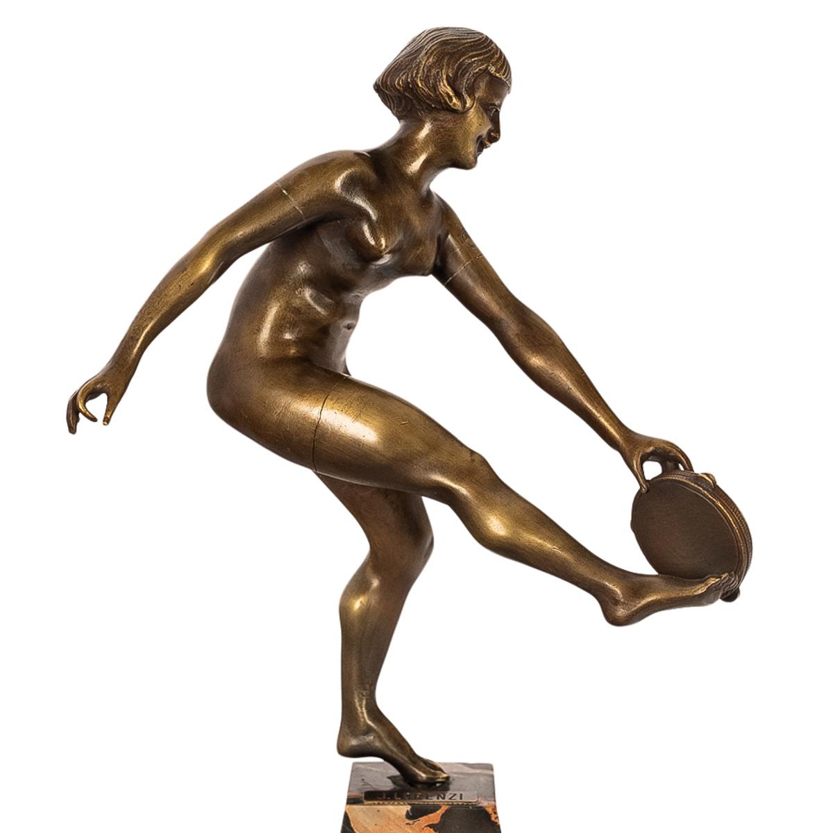 Antike Art Deco Bronze Skulptur Statue Weiblicher Akt Tänzer Josef Lorenzl 1925 im Angebot 14
