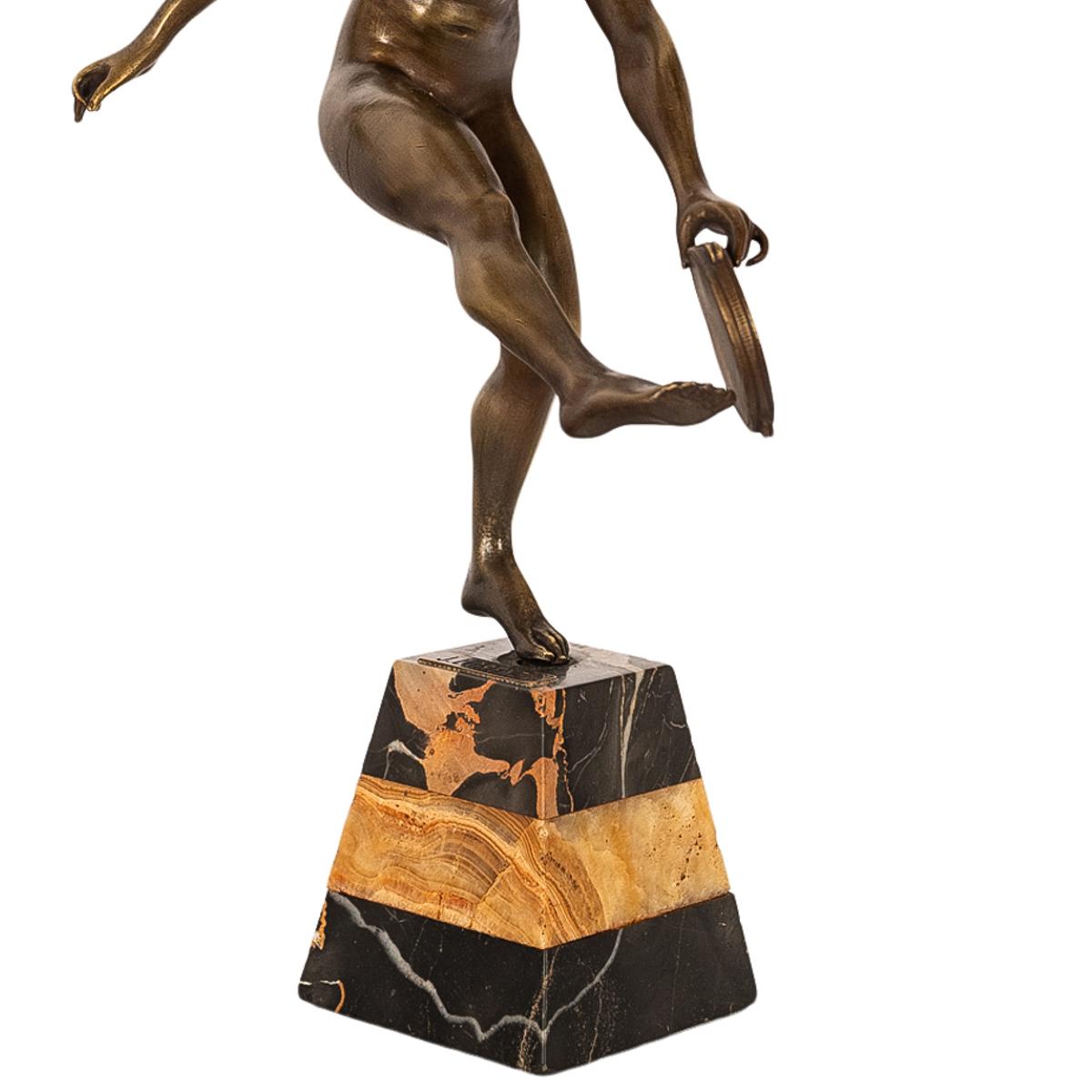 Statue ancienne de danseuse nue féminine Josef Lorenzl en bronze Art déco 1925 en vente 15