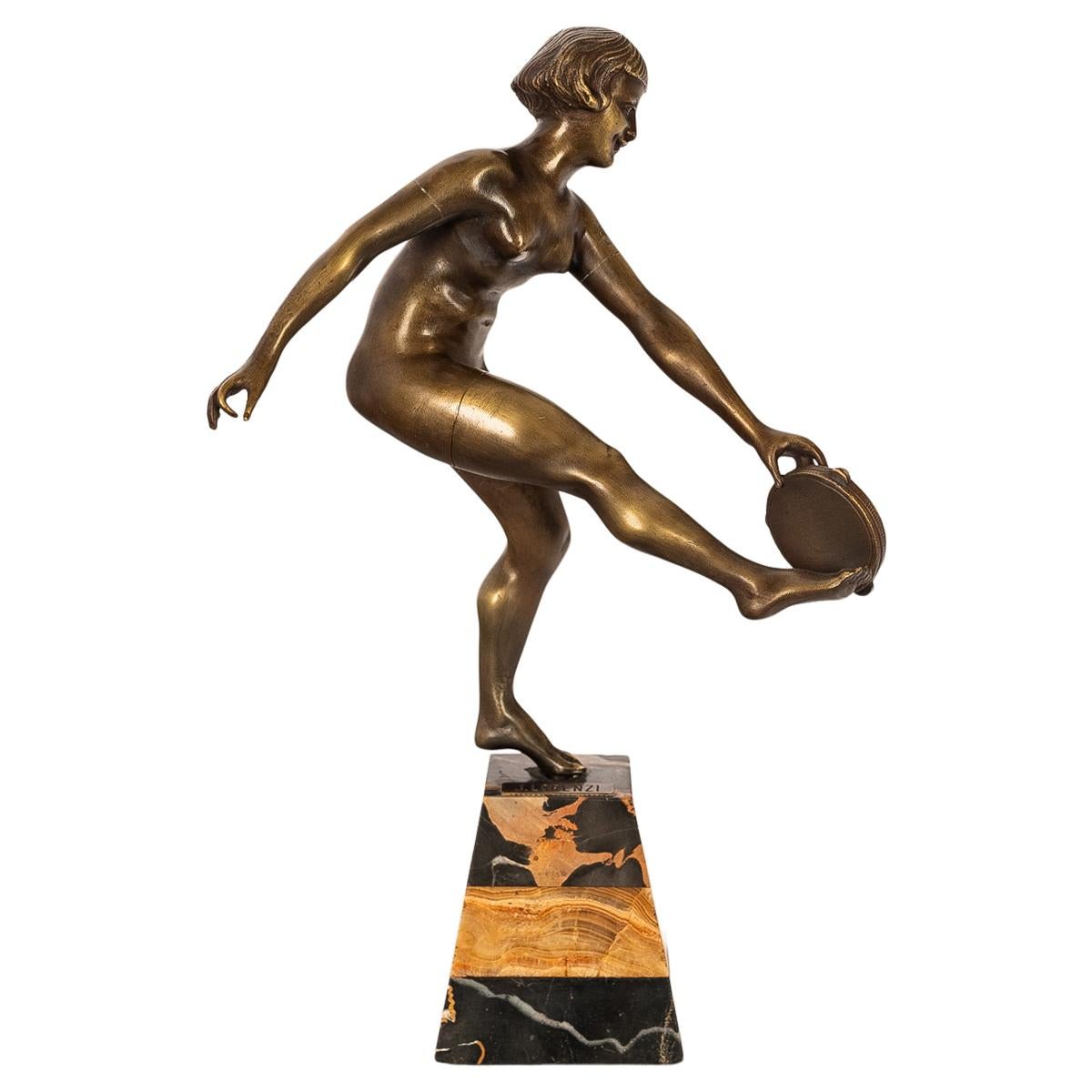 Statue ancienne de danseuse nue féminine Josef Lorenzl en bronze Art déco 1925 en vente 3
