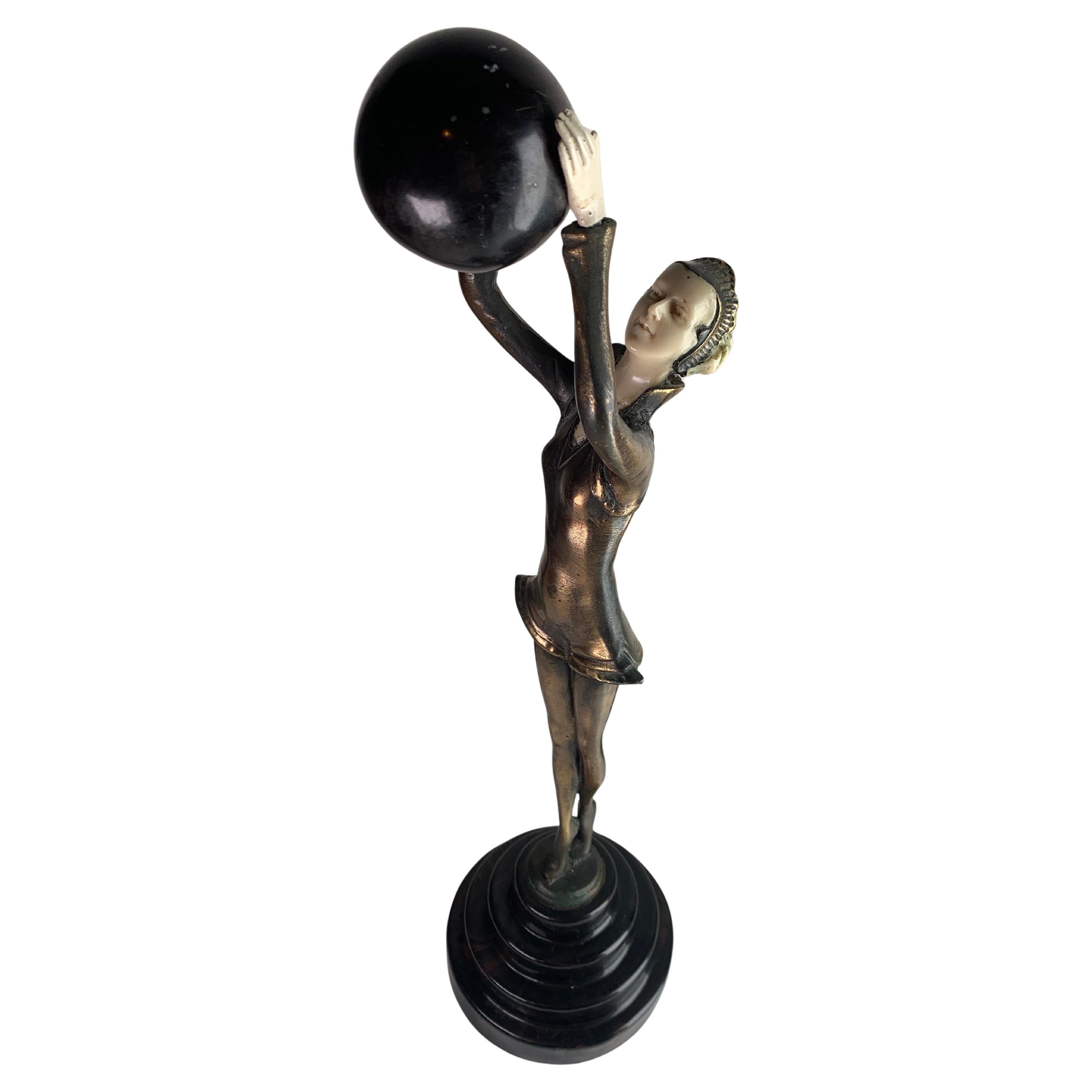 Josef Lorenzl Art Deco Bronze Female Dancer Figurative Sculpture