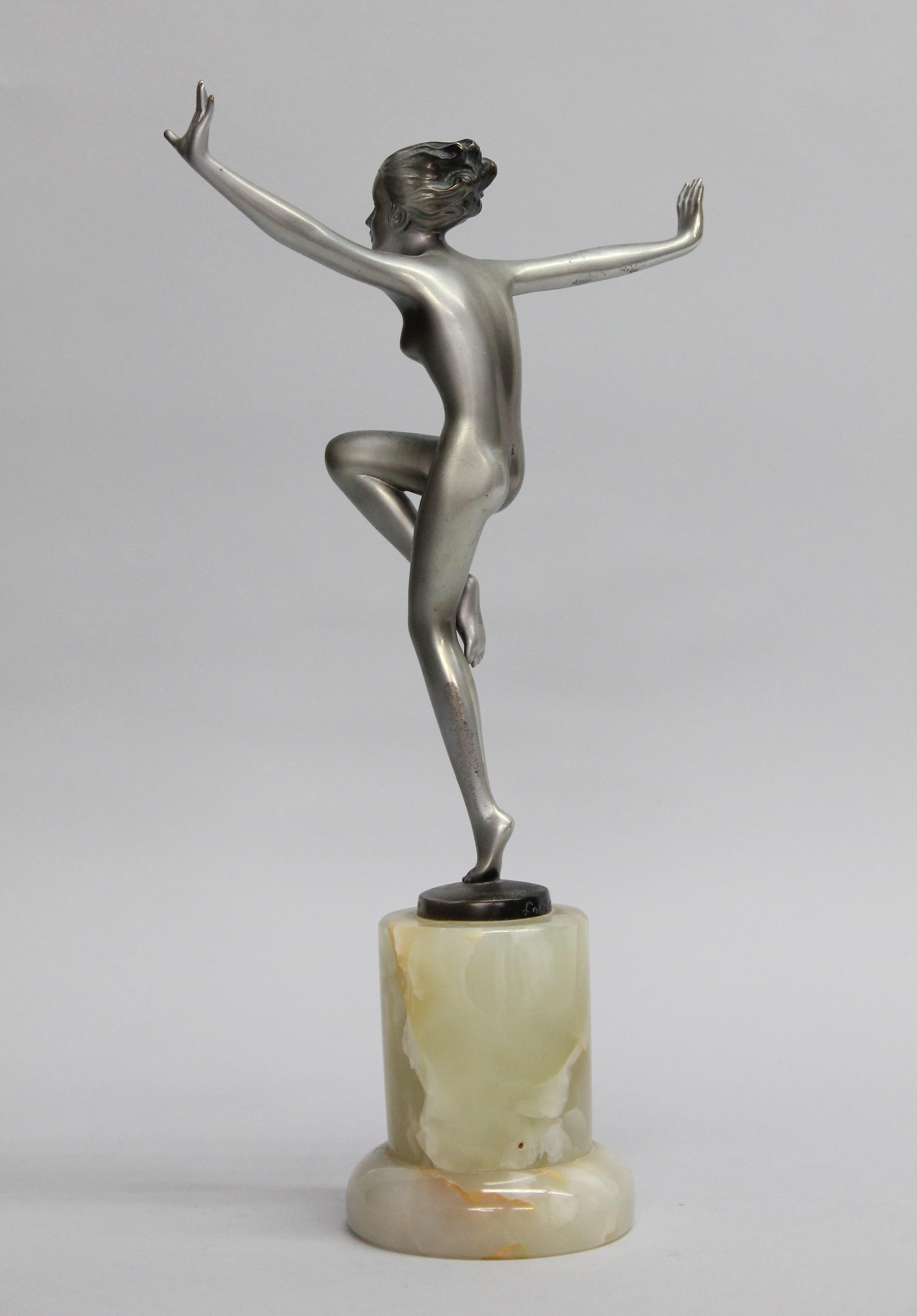 Cold-Painted Josef Lorenzl Art Deco Sculpture, 1930s For Sale