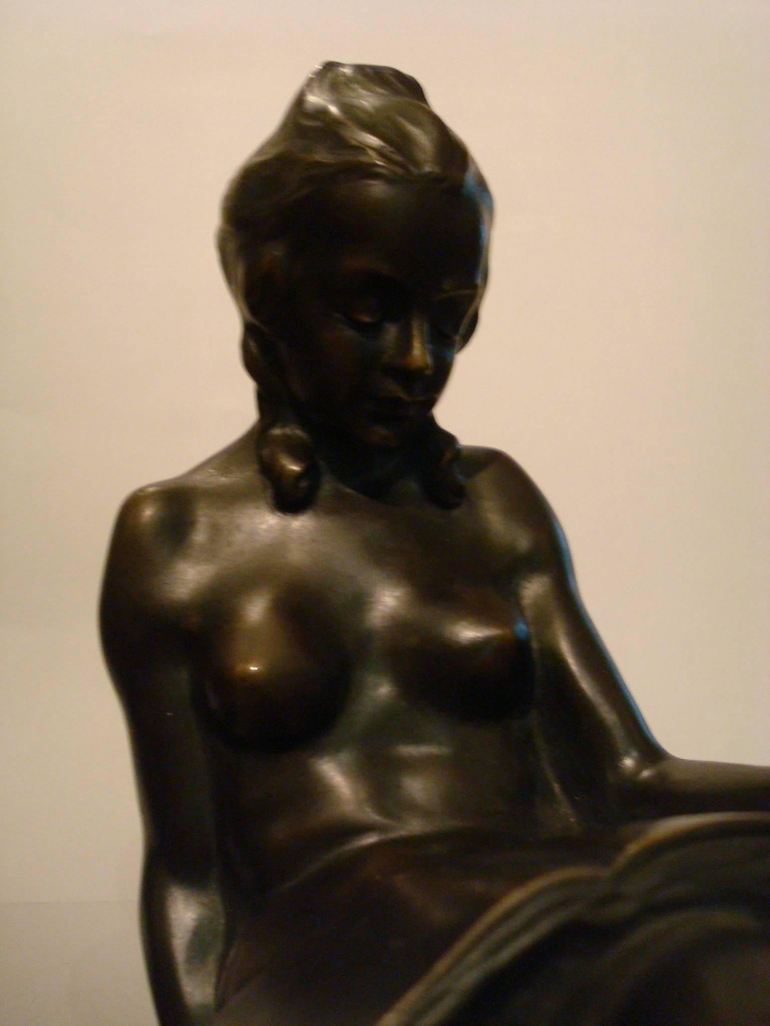 Josef Lorenzl Pair of Bronze Bookends, Naked Lady, Austria, 1920 7