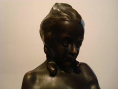 Josef Lorenzl Pair of Bronze Bookends, Naked Lady, Austria, 1920