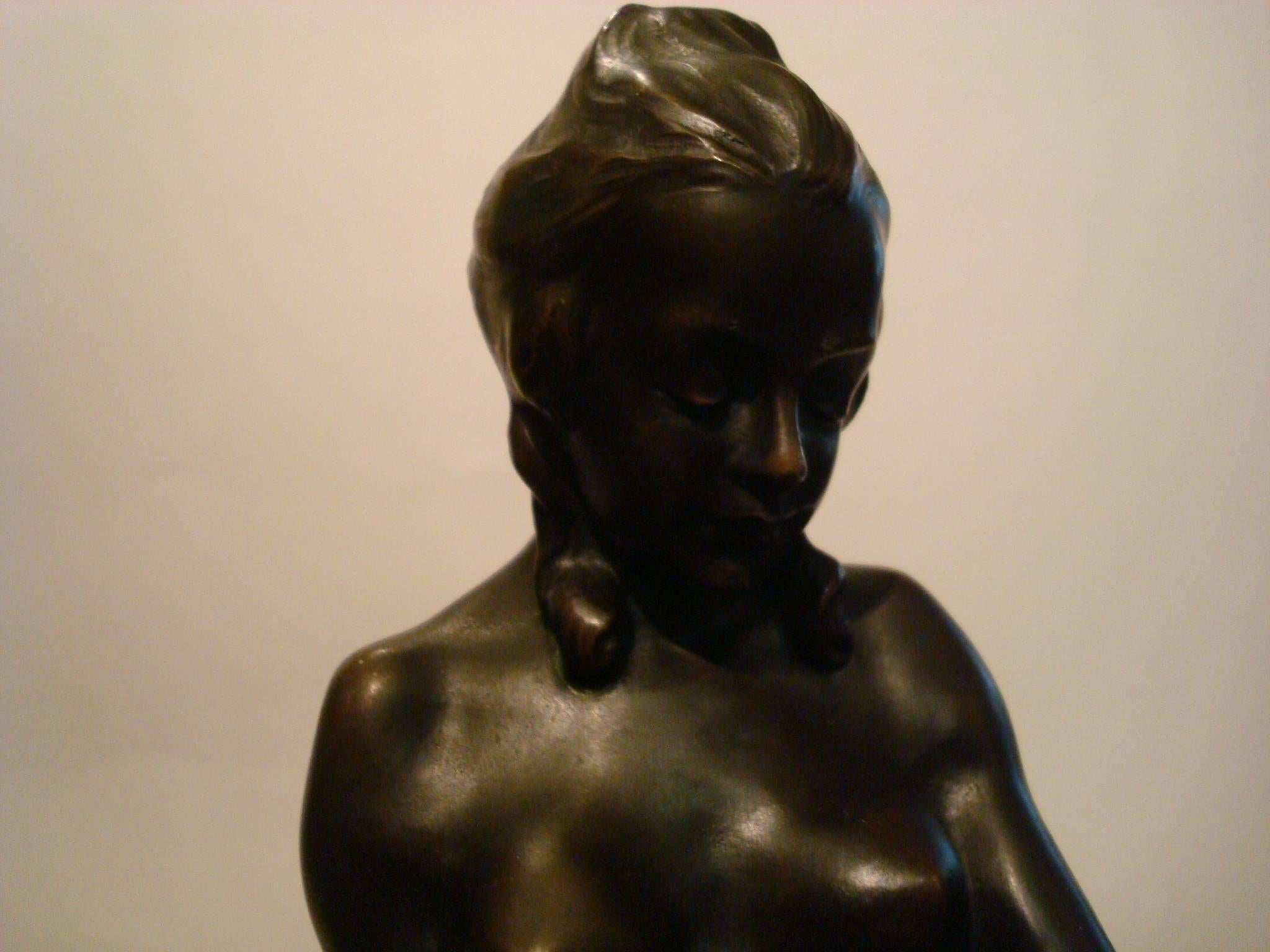 Josef Lorenzl Pair of Bronze Bookends, Naked Lady, Austria, 1920 In Good Condition In Buenos Aires, Olivos