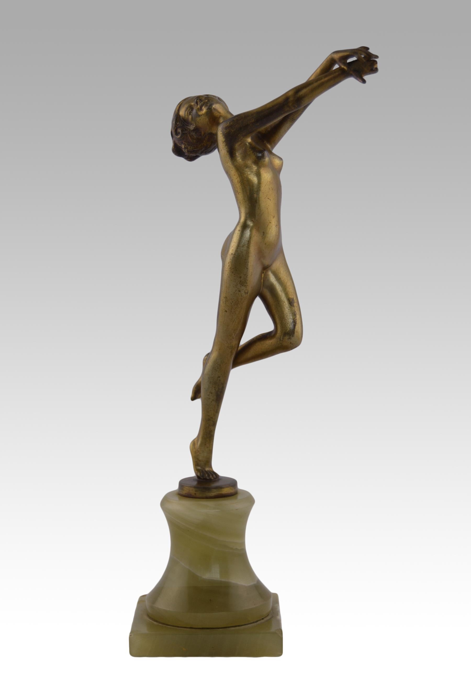 Josef Lorenzl Figurative Sculpture - Art Deco Bronze Sculpture 