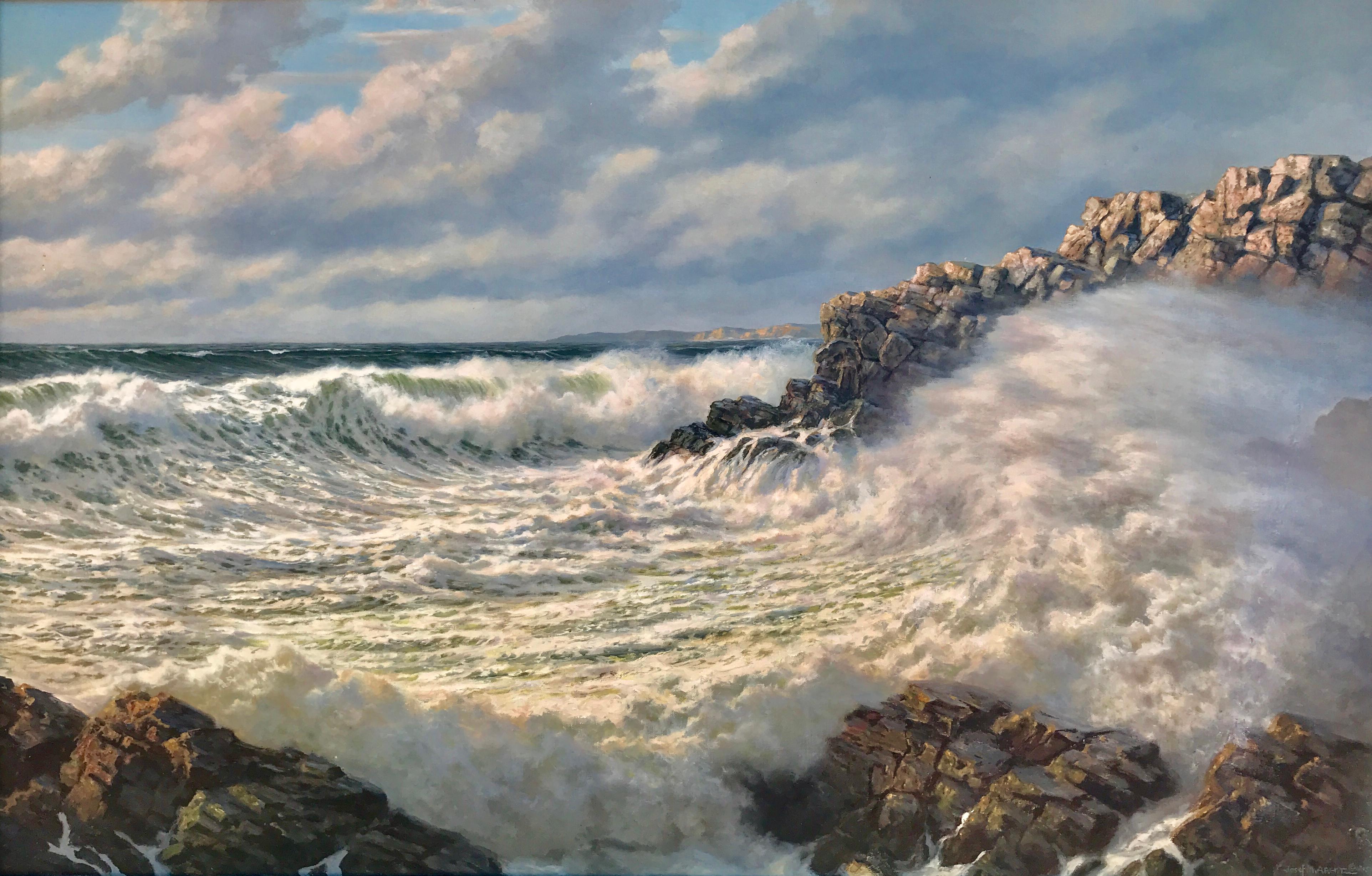Josef M. Arentz Landscape Painting - “Incoming Surf”