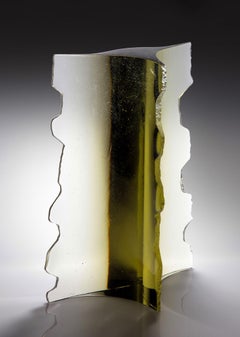 "Cascada de hielo" escultura abstracta de vidrio del artista checo Josef Marek
