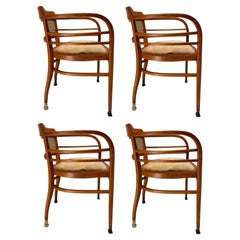 Josef Maria Olbrich, set di 4 poltrone per Thonet, Austria, 1910