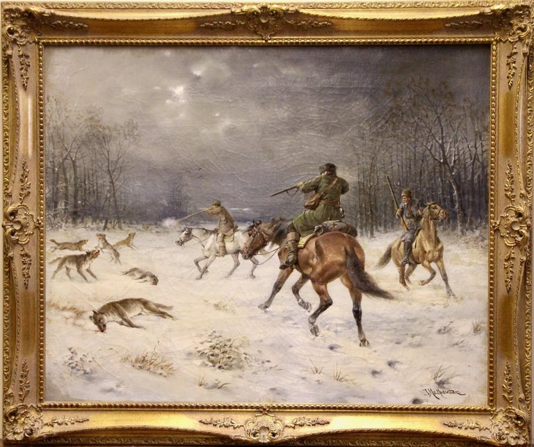 Josef Mathauser - Josef Mathauser, 19th Century, Hunting Scene in a ...