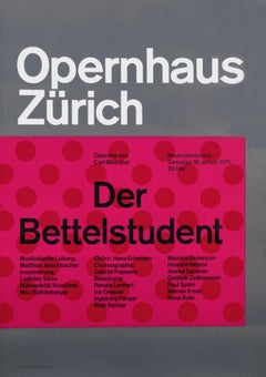 "Opernhaus Zurich - The Beggar Student" Swiss Opera Original Vintage Poster