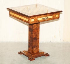 JOSEF NOVAK ART DECO BURR & BURL WALNUT & SATiNWOOD CHESSBOARD CHESS TABLE