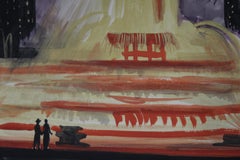 Josef Pierre Nuyttens, Buckingham Fountain Chicago Watercolor