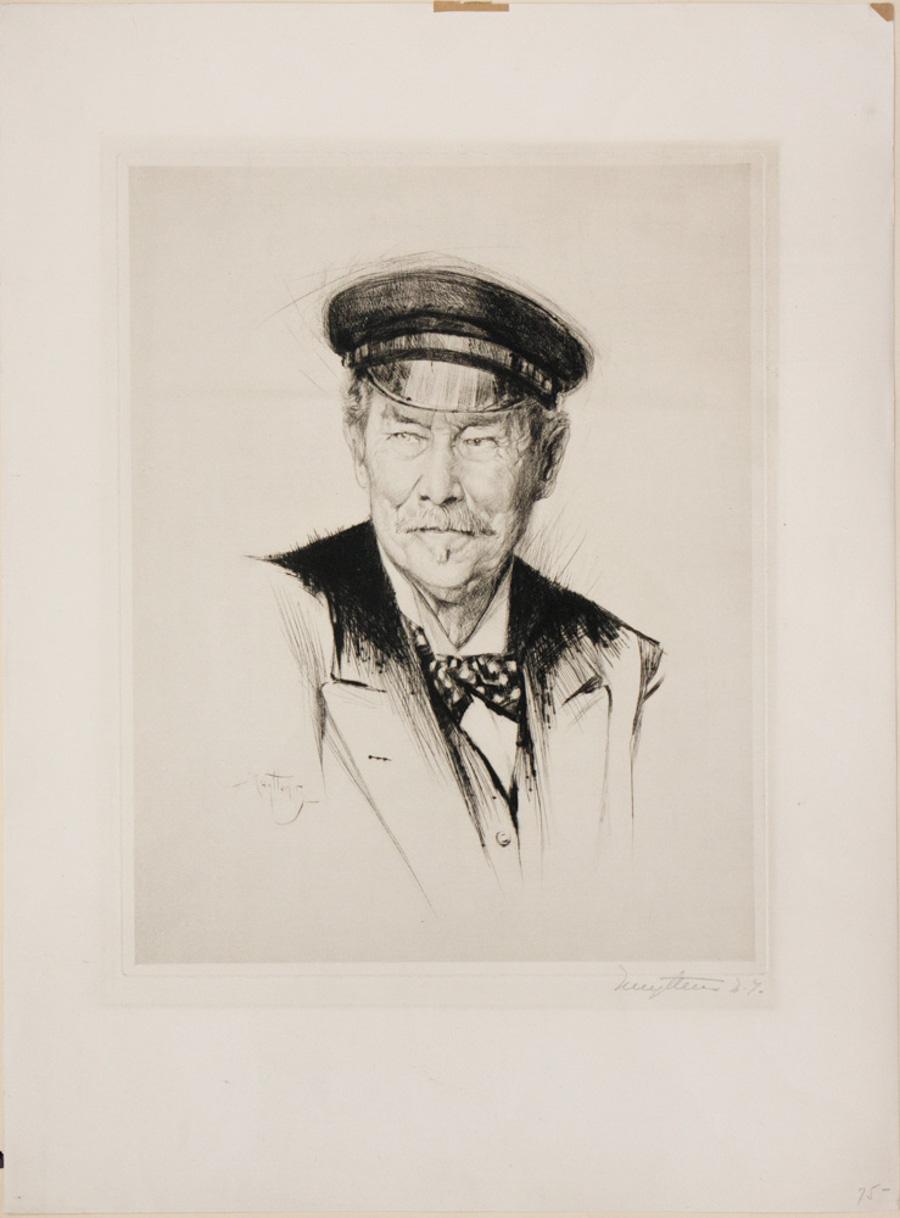 Portrait Print Josef Pierre Nuyttens - Portrait sans titre