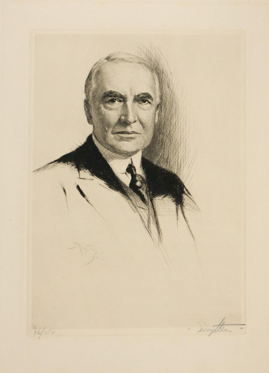 Portrait Print Josef Pierre Nuyttens - Warren G. Harding
