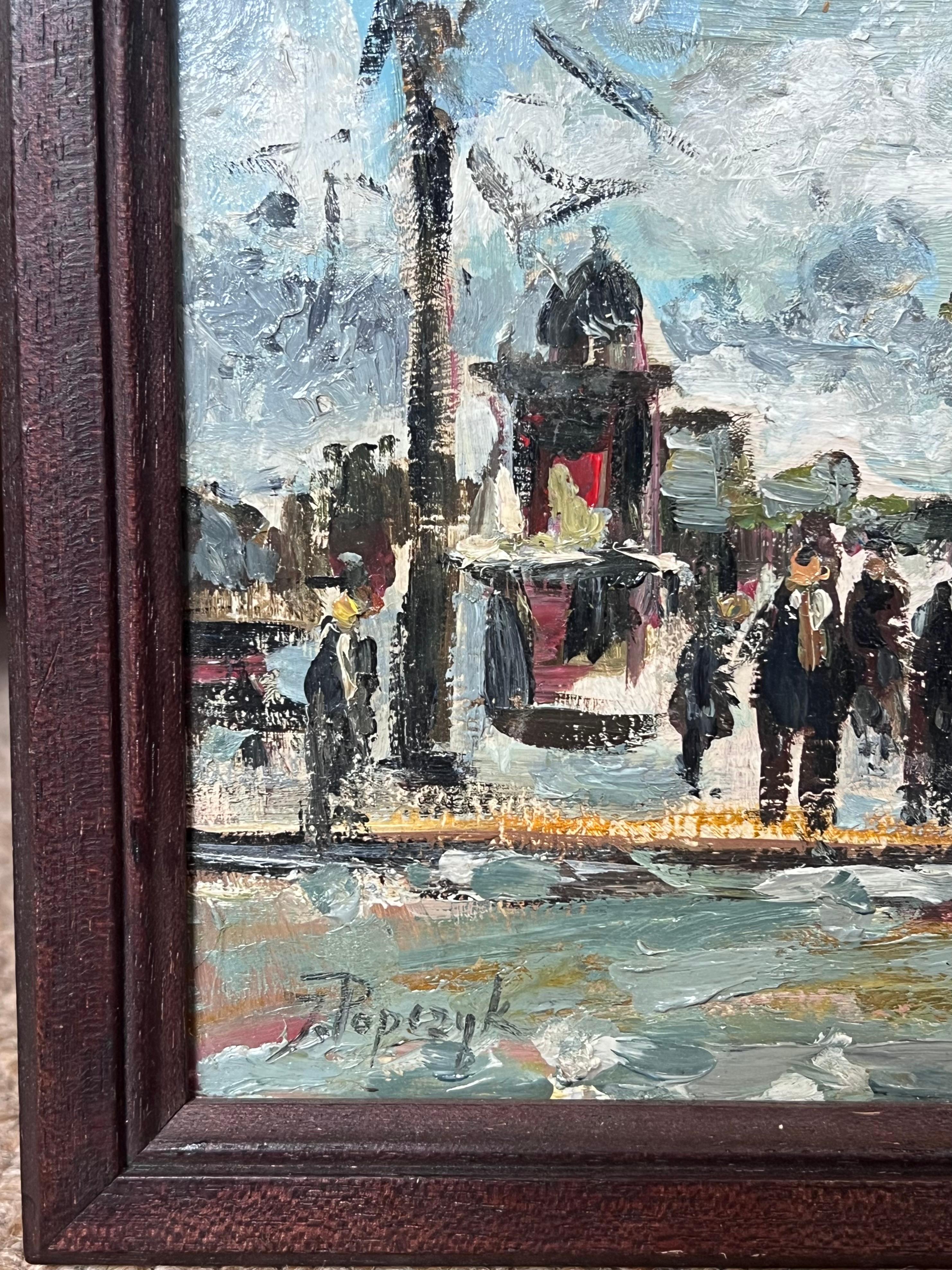 Paris
by Jozef Popczyk, Polish 1890 - 1971
signed oil on board, framed 
framed: 7 x 8.25 inches
board: 5.5 x 7 inches
Provenance: private collection, Paris
Condition: very good condition

For more any more information please do contact us with any