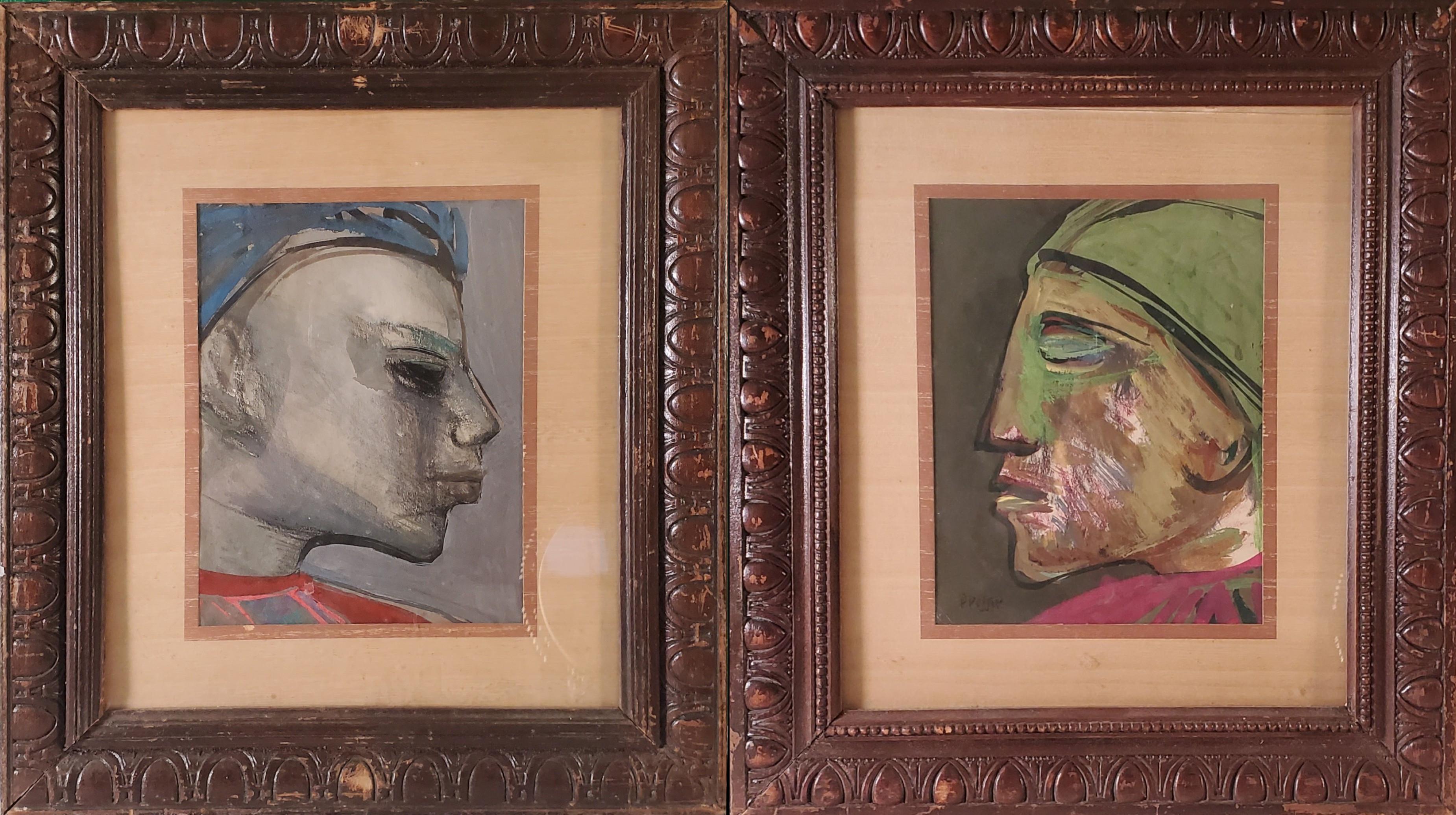 Figurative Painting di Josef Presser - Coppia di ritratti afroamericani