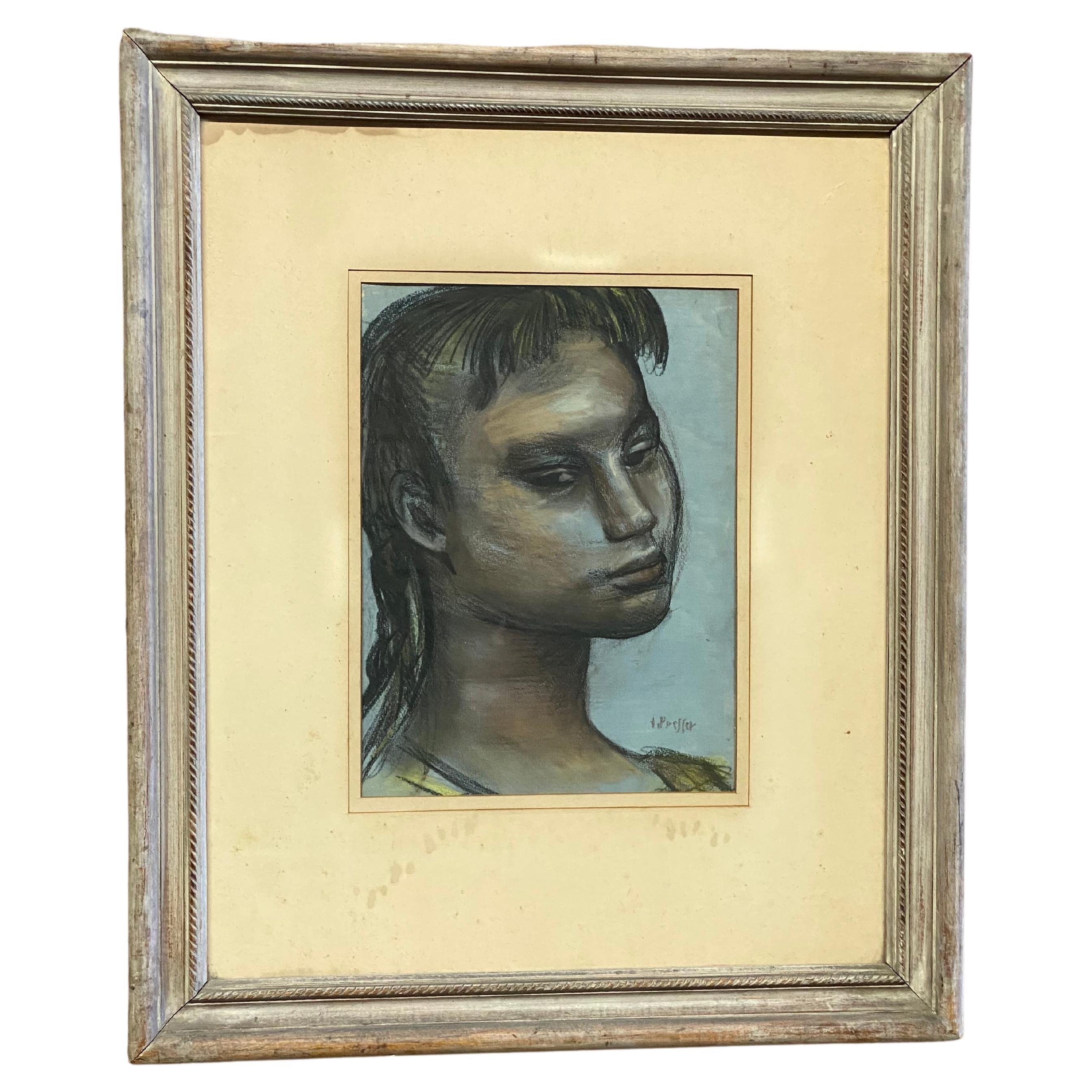 Josef Presser '1907-1967' Portrait of a Woman For Sale