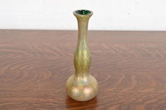 Josef Rindskopf Art Nouveau Iridescent Art Glass Double Gourd Bud Vase