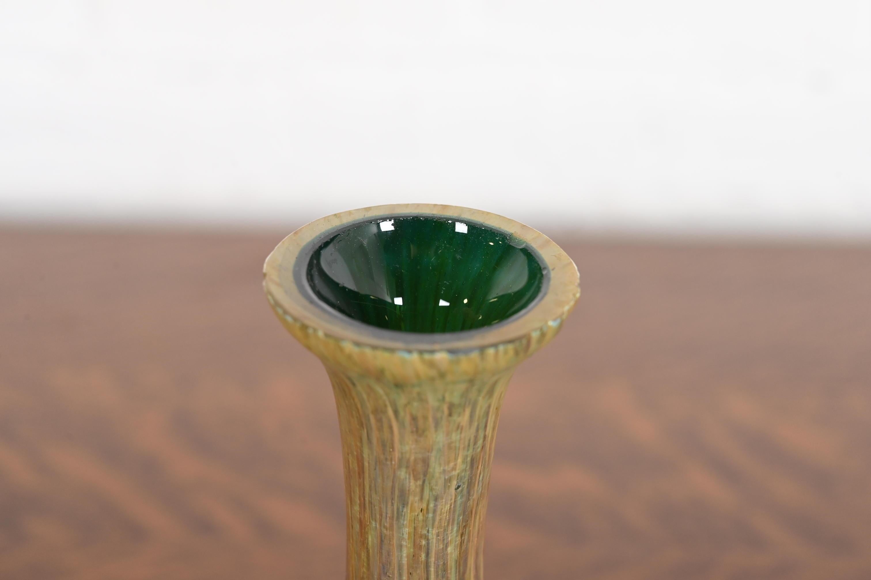 Josef Rindskopf Jugendstil schillernde Kunstglas Doppelkürbis Knospenvase (Glaskunst) im Angebot