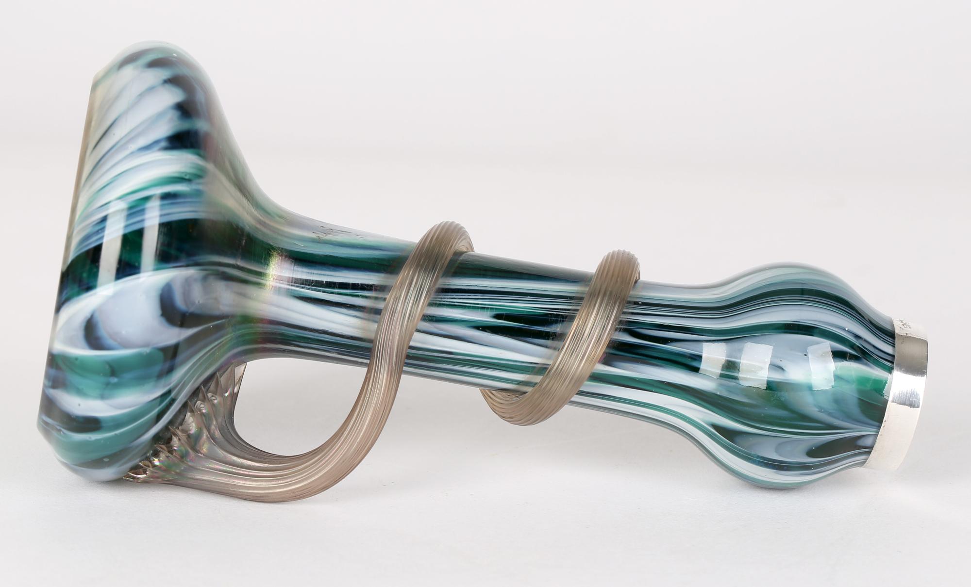 Josef Rindskopf Austrian Art Nouveau Silver Mounted Iridescent Art Glass Vase For Sale 4