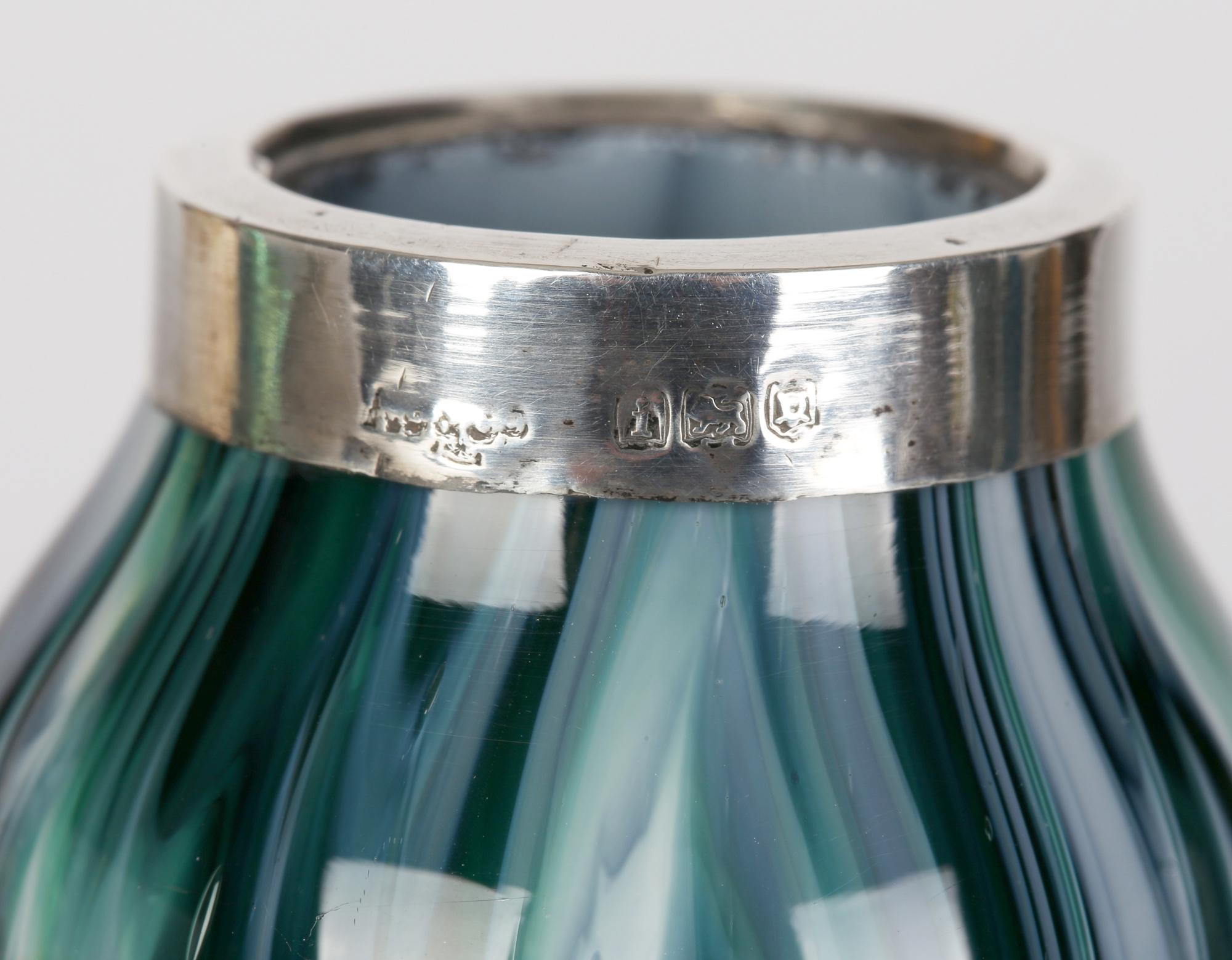 Josef Rindskopf Austrian Art Nouveau Silver Mounted Iridescent Art Glass Vase For Sale 6
