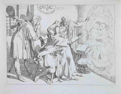 Scene from The Life and Death of Saint Genoveva - Original Etching - 1830s