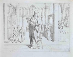 Scene from The Life and Death of Saint Genoveva - Original Etching - 1830s