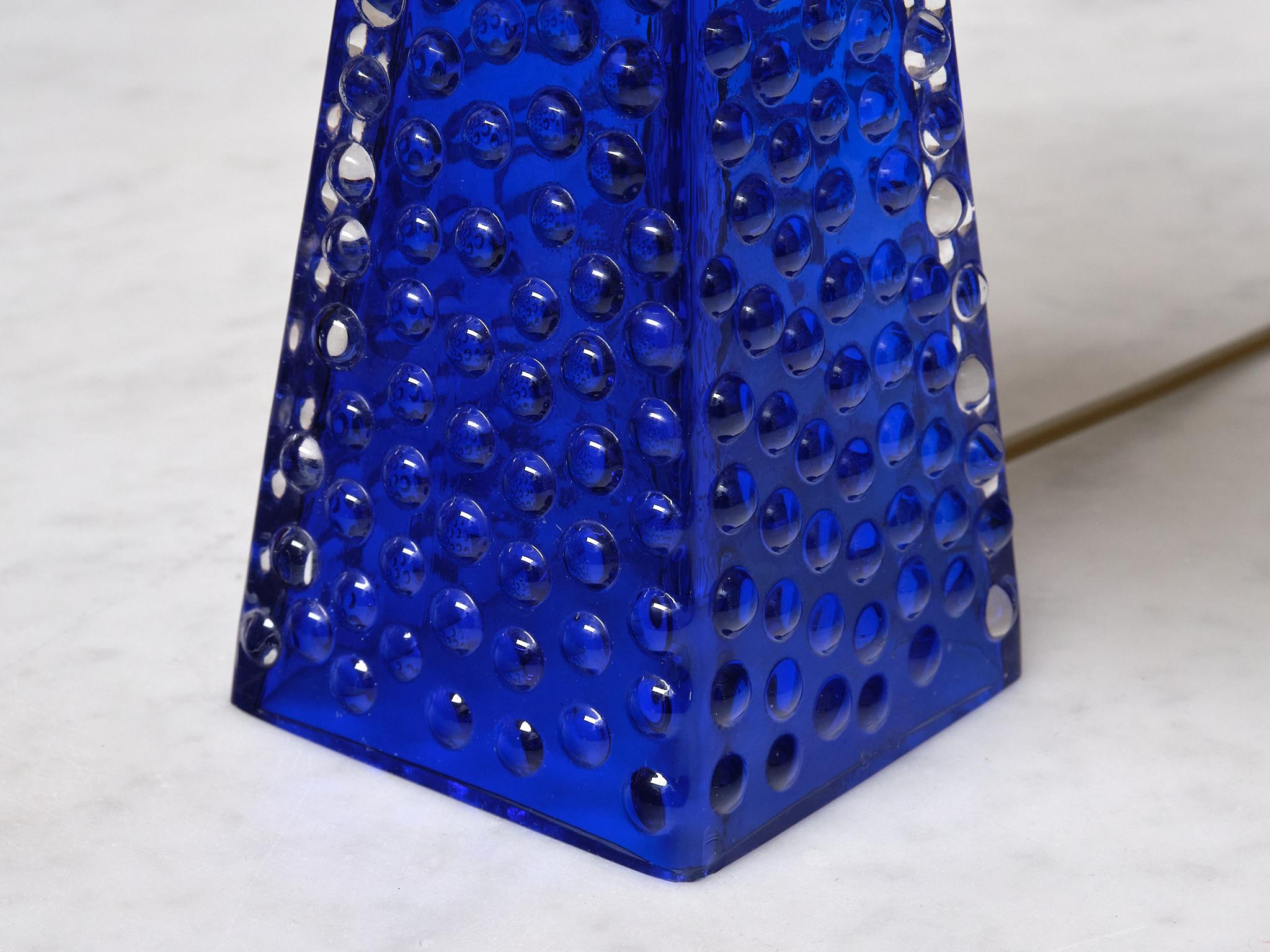 Josef Schott Tischleuchte aus blauem Glas, Smålandshyttans Glasbruk, Schweden, 1960er Jahre im Angebot 4