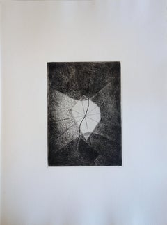 Abstraktes Fenster - Originalfarbe-Radierung und Aquatinta - 1967