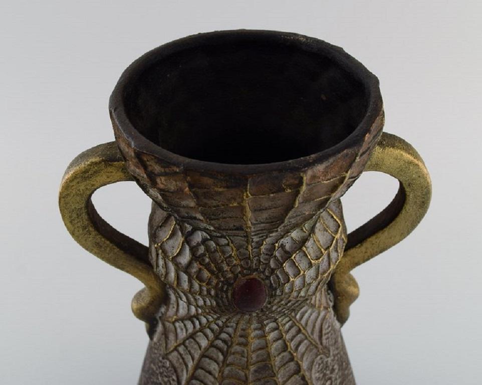 Austrian Josef Strnact, Austria, Antique Art Nouveau Vase with Handles For Sale