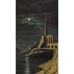 Josef Theodor Hansen, Nocturnal Study Of A Mosque By A Coastline