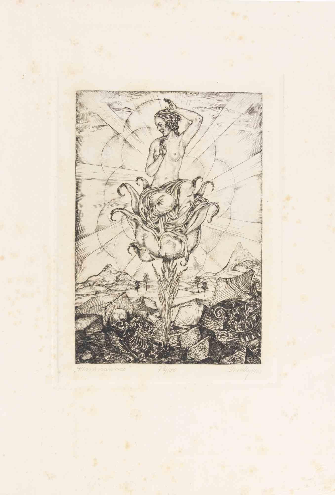 Josef von Diveki Figurative Print - Renaissance - Etching by J. von Diveki - 1920