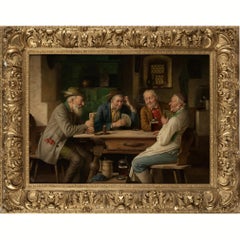 « Les joueurs de cartes » par Josef Wagner-Hhenberg (allemand, 1870-1938)