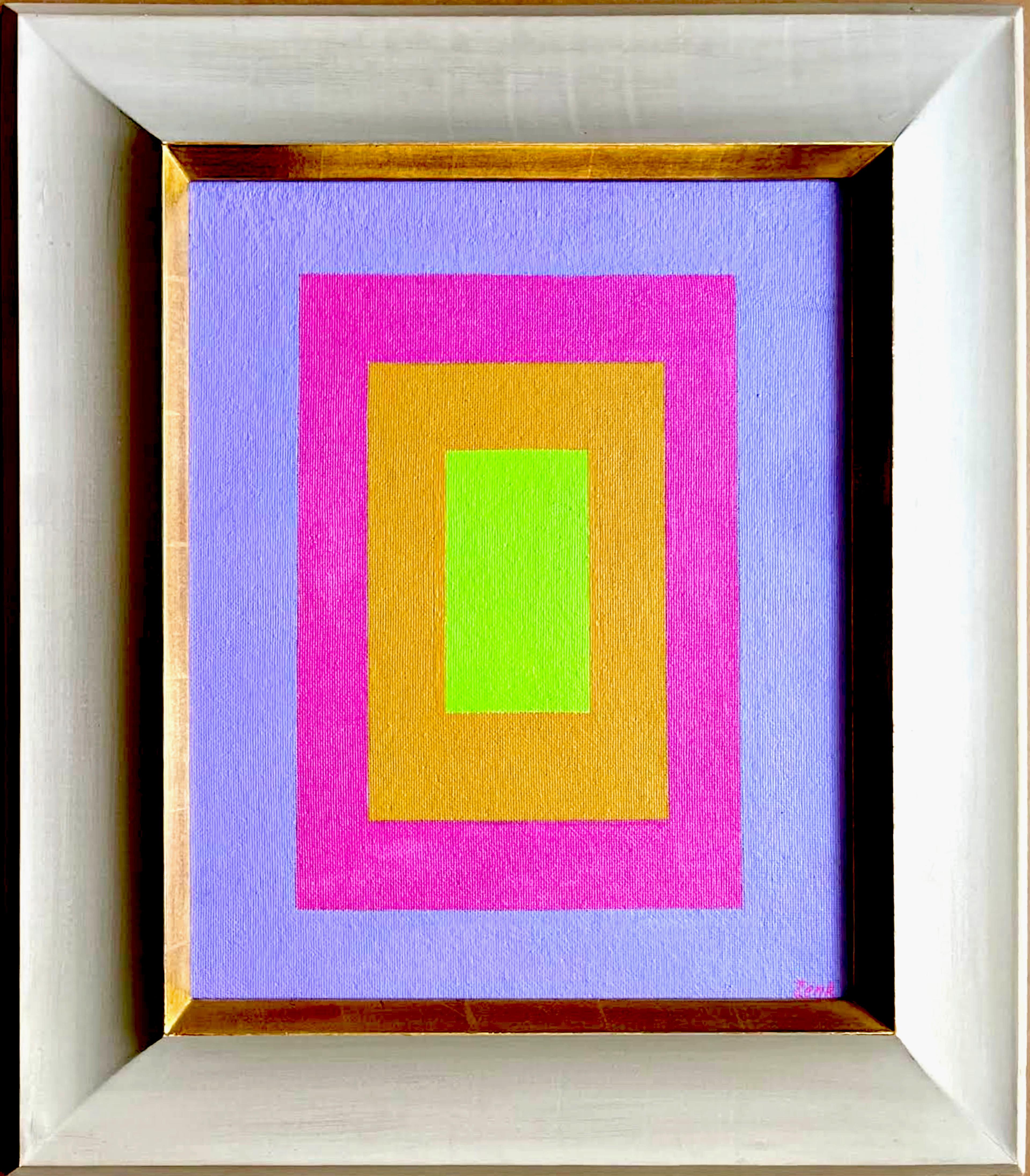 Unique painting Concentric Squares (Mid Century Modern Geometric Abstraction)  - Abstract Geometric Painting by Josef Zenk