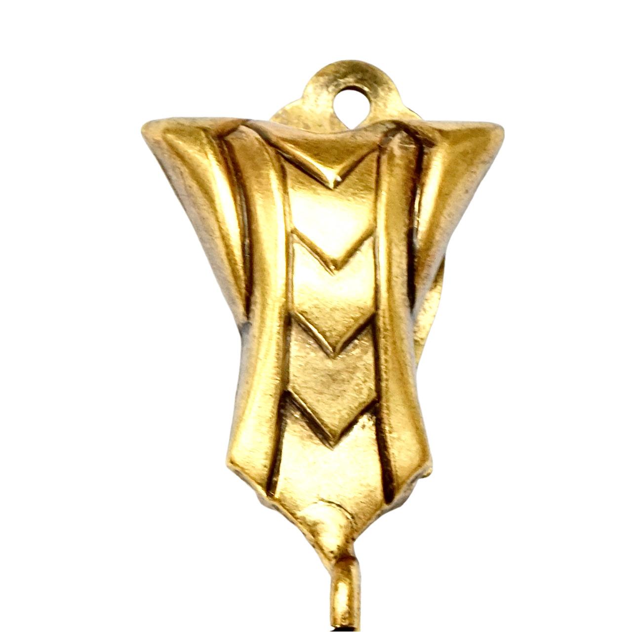 Women's or Men's Joseff of Hollywood Gold Plated Floral Clip On Earrings circa 1940s For Sale