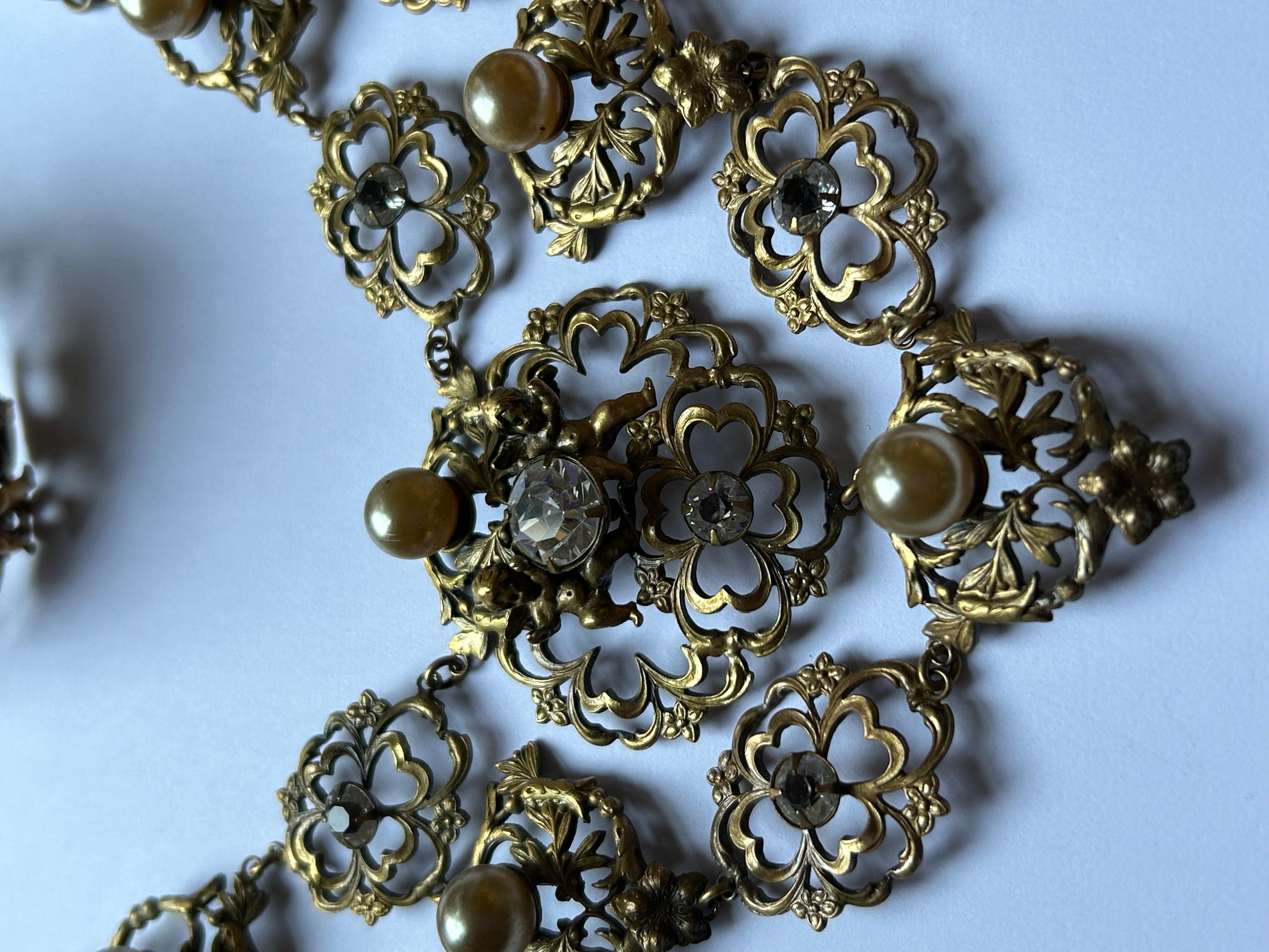 Joseff Of Hollywood  Necklace And Bracelet Vintage In Fair Condition For Sale In Romford, GB
