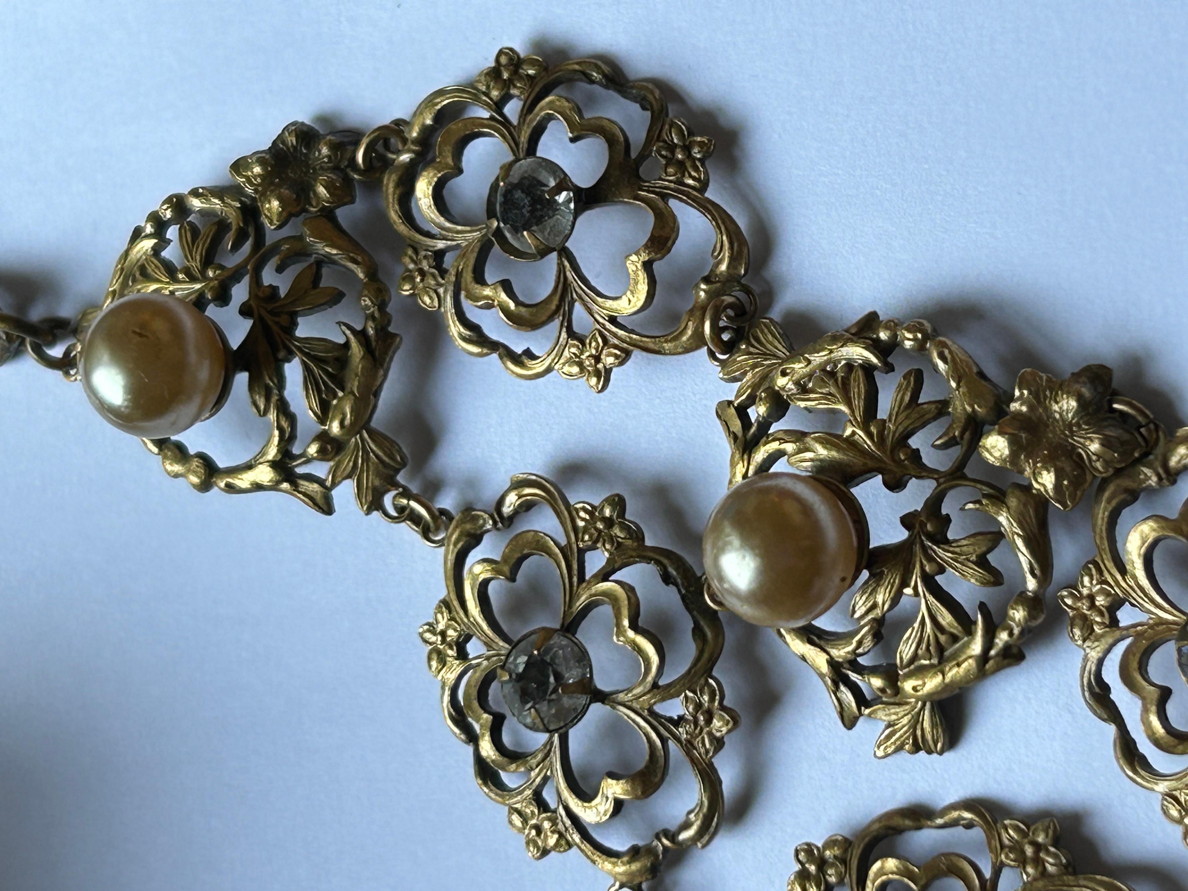 Joseff Of Hollywood  Necklace And Bracelet Vintage For Sale 1