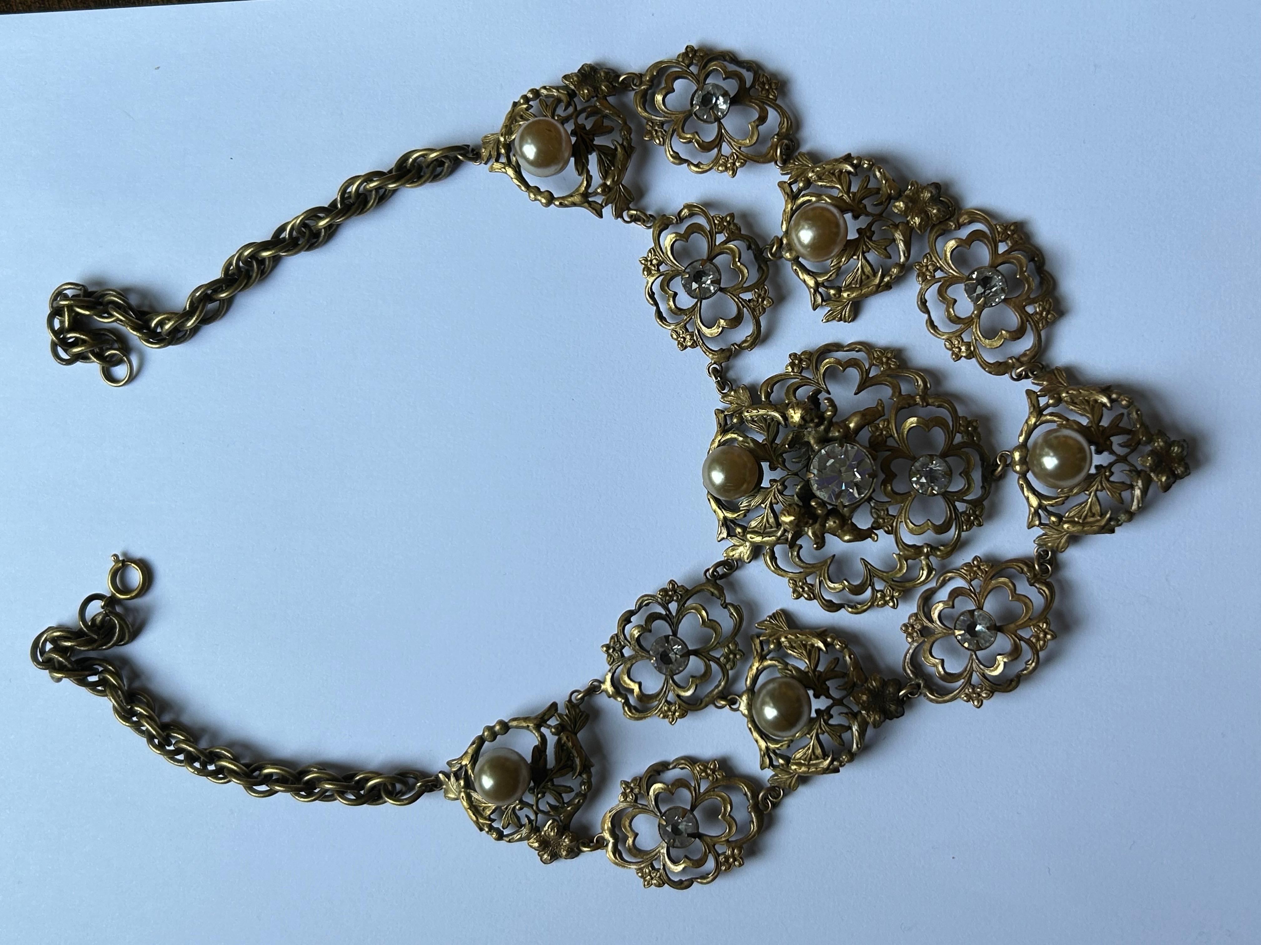 Joseff Of Hollywood  Necklace And Bracelet Vintage For Sale 2