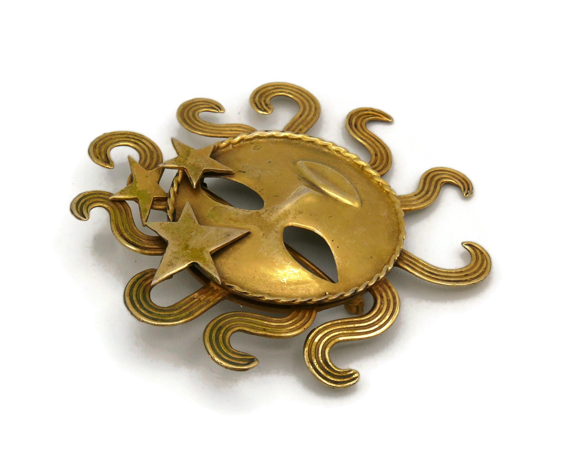 Joseff of Hollywood The Sun God Vintage Brooch 3